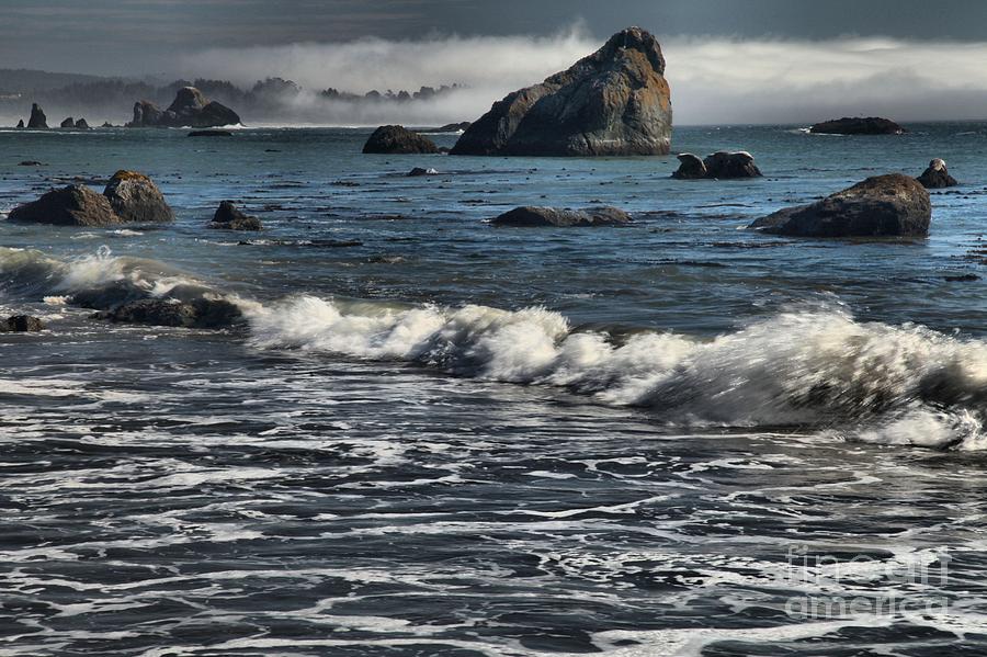 Rocks In The Surf Photograph by Adam Jewell