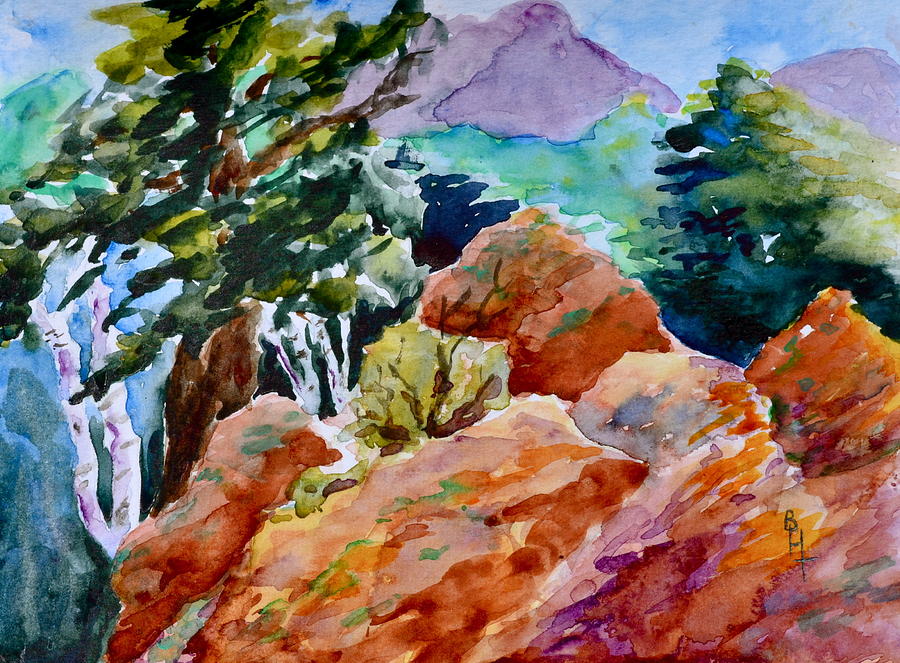 Landscape Painting - Rocks Near Red Feather by Beverley Harper Tinsley