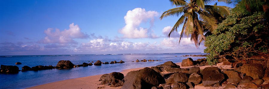 Rocks On The Beach, Anini Beach, Kauai Photograph by Panoramic Images