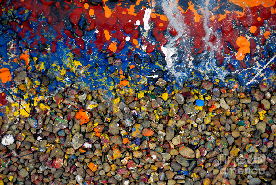 Abstract Photograph - Rocks splattered with paint by Amy Cicconi