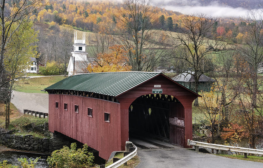 Rockwell Country - The Covered Bridge of West Arlington Photograph by Photos by Thom - Thomas Schoeller Photography LLC