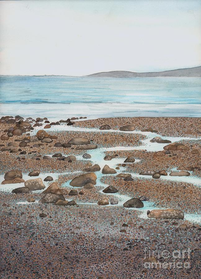 Rocky Beach Painting by Hilda Wagner