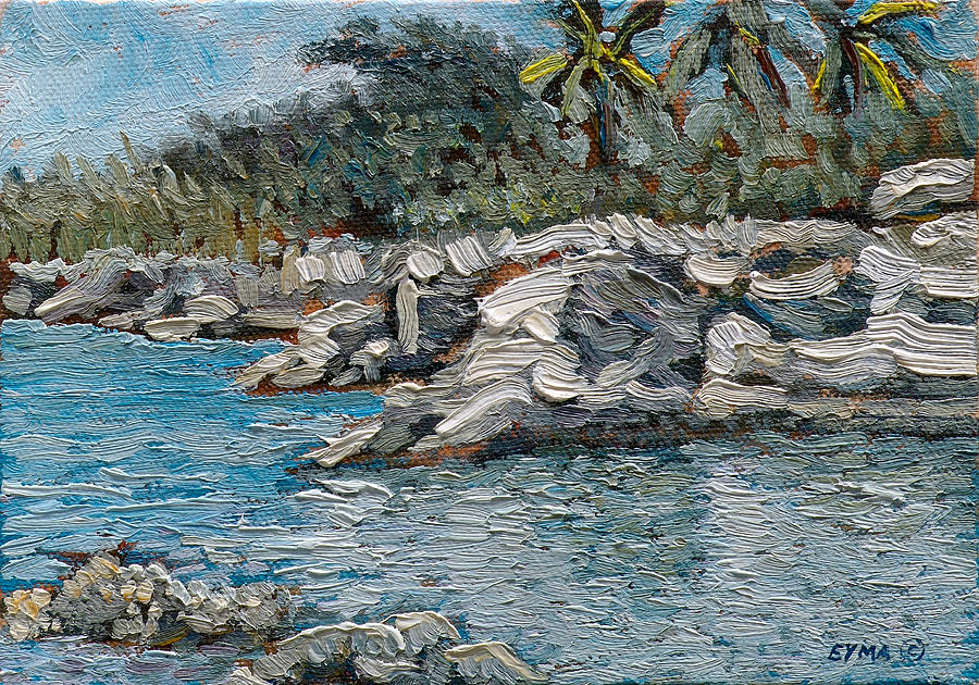 Rocky Bluff Painting by Ritchie Eyma