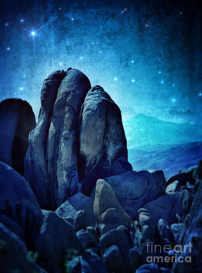 Rocky Cliff in Starlight Photograph by Jill Battaglia