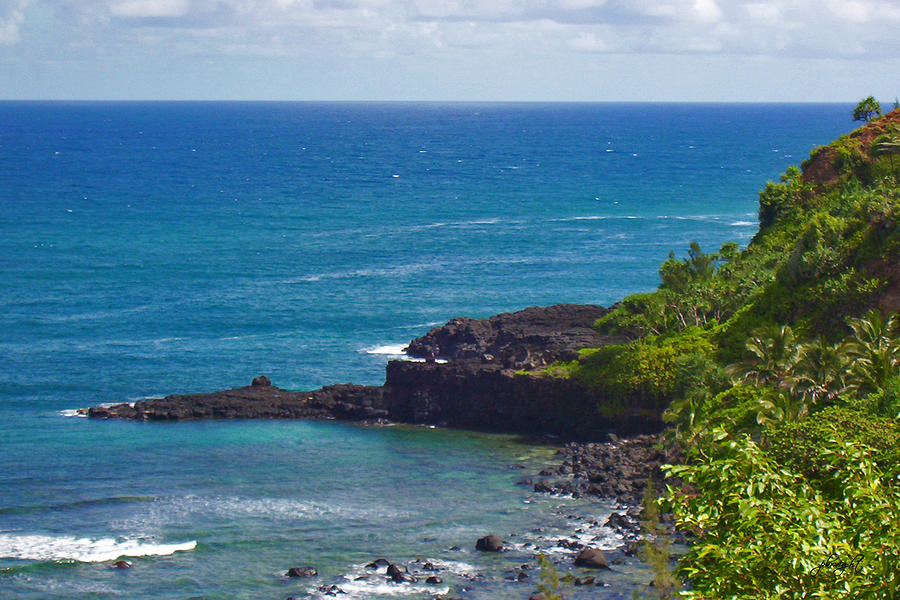 Paradise Photograph - Rocky Coast in Paradise - Kauai by Paulette B Wright
