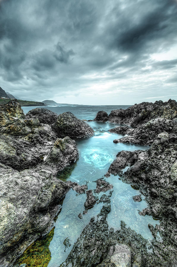 Rocky Coastline On A Cloudy Day Photograph by Www.shutterexperiments.com