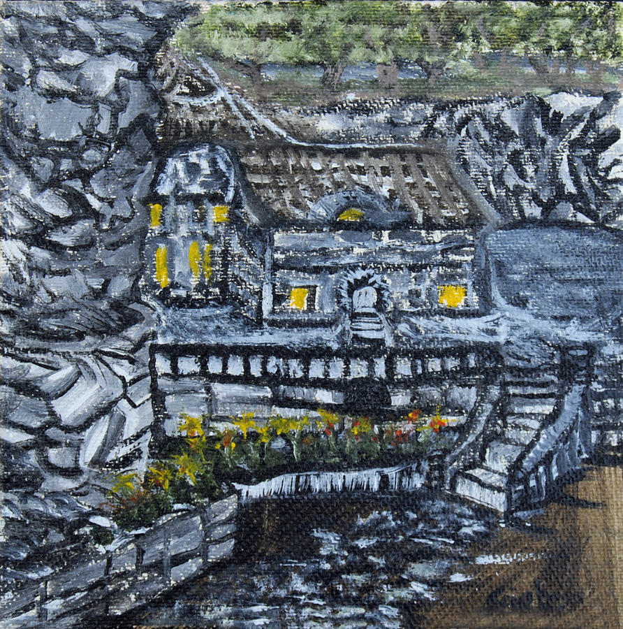 Rocky Cottage Painting by Suzanne Surber
