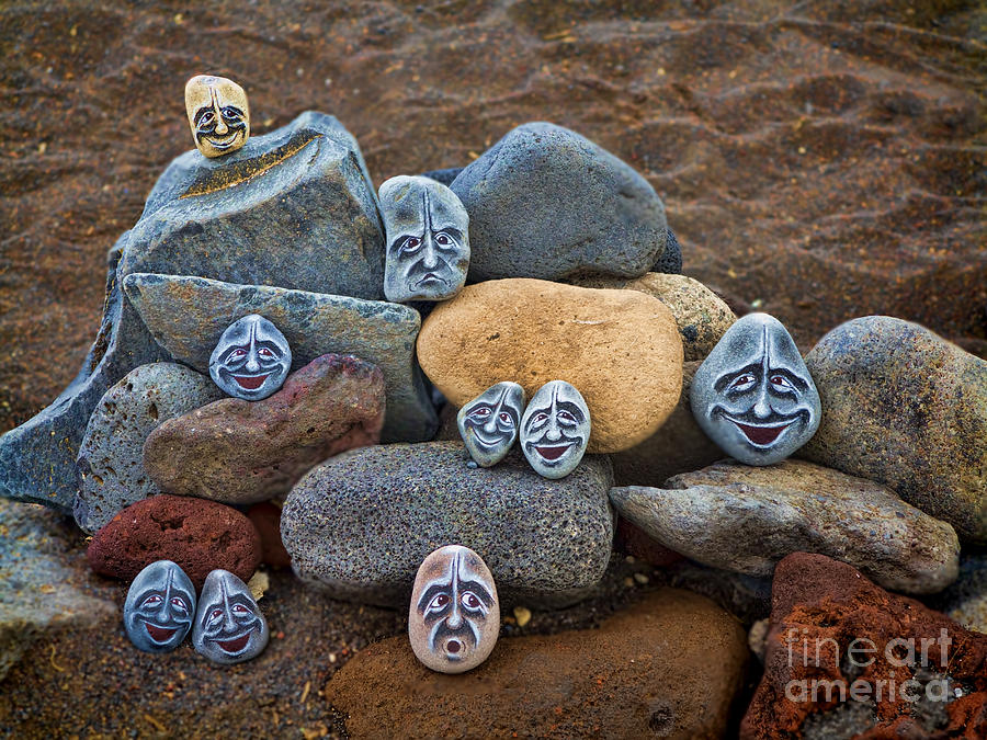 Rocky Faces in the Sand Photograph by David Smith