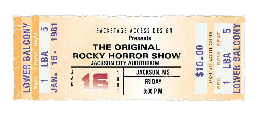 Rocky Horror Show Ticket Stub Poster Digital Art by Alain Jamar