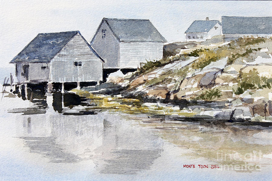 Rocky Inlet Painting by Monte Toon