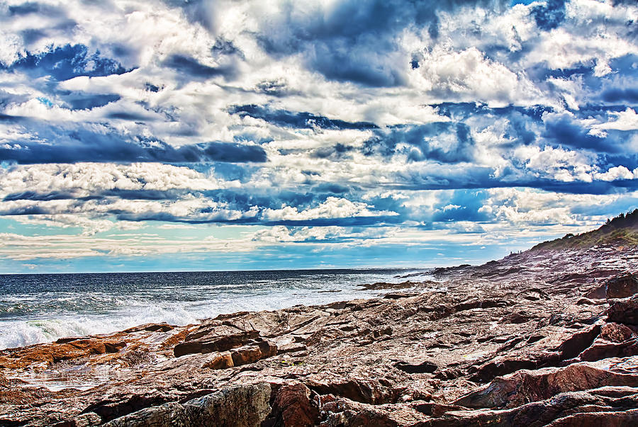 Nature Photograph - Rocky Maine Coastline by Fred Larson