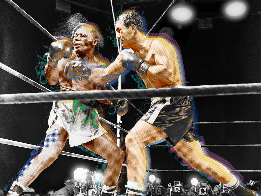 Sports Painting - Rocky Marciano V Jersey Joe Walcott by Tony Rubino