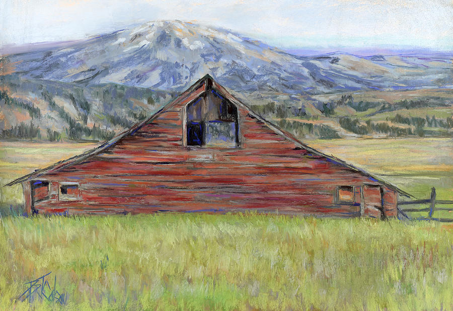 Rocky Mountain Barn Painting by Billie Colson