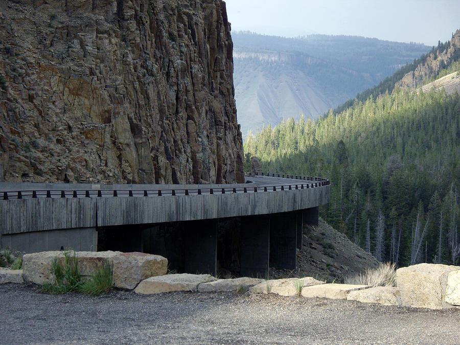 Yellowstone National Park Photograph - Rocky Mountain Bridge Road by Barb Dalton