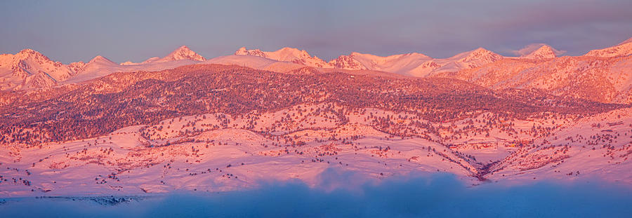Winter Photograph - Rocky Mountain Continental  Divide First Light Panorama by James BO Insogna