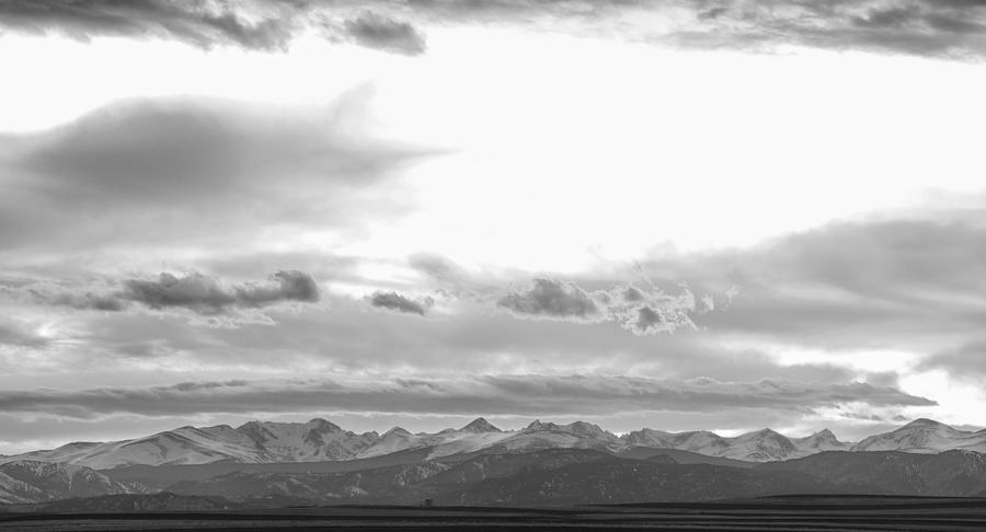 Rocky Mountain Lookout Sunset Panorama BW Photograph by James BO Insogna