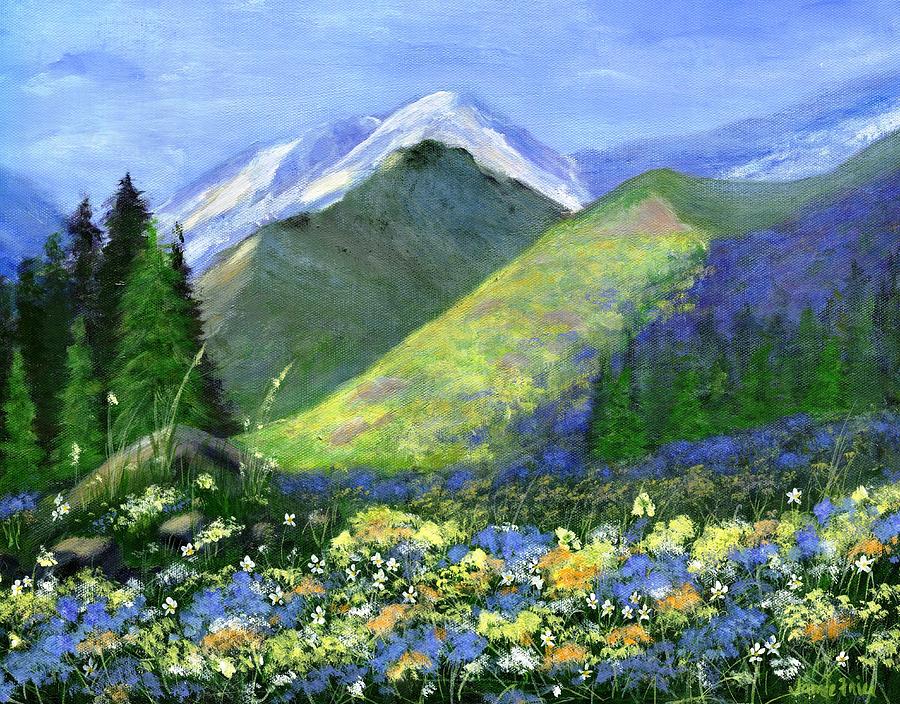 Rocky Mountain Spring Painting by Jamie Frier
