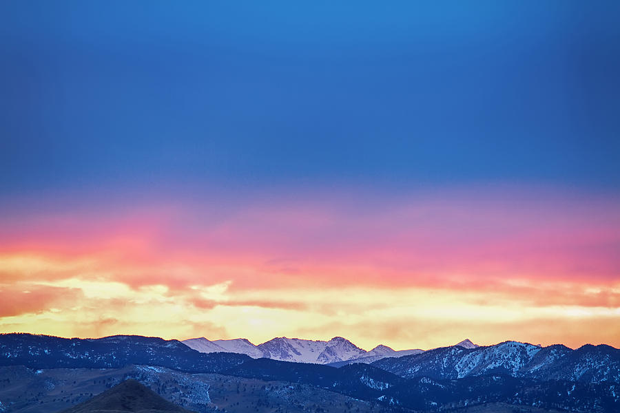 Rocky Mountain Sunset Clouds Burning Layers Photograph by James BO Insogna