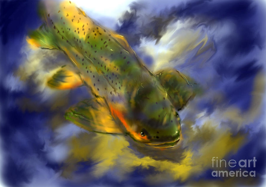 Rocky Mountain Trout  Pastel by Jim Fronapfel