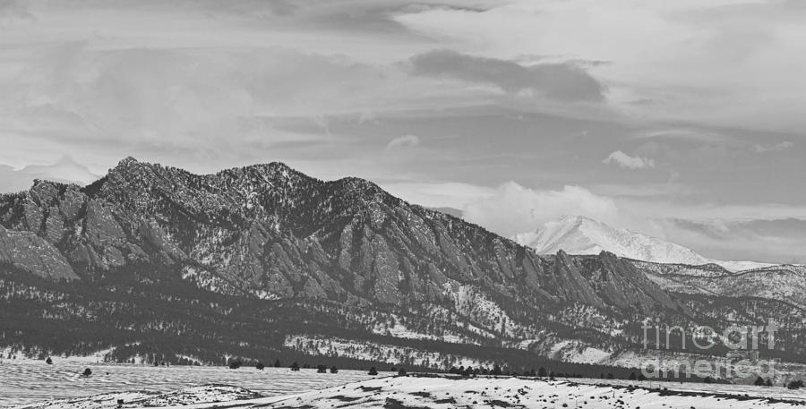 Rocky Mountains Flatirons and Longs Peak Panorama  2 Photograph by James BO Insogna