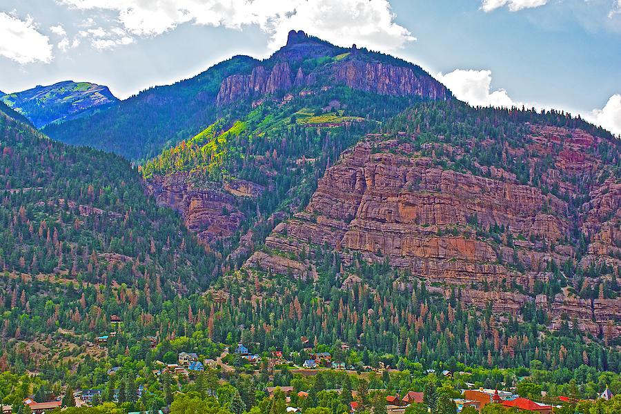 Colorado Photograph - Rocky Mountains Hover over Homes in Ouray-Colorado by Ruth Hager