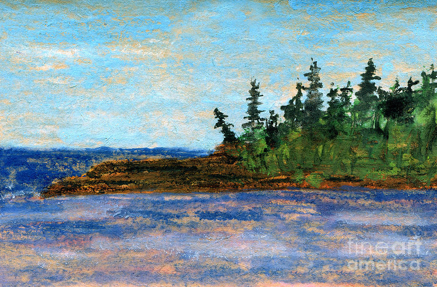 Rocky Point at Great Marsh or Grand Marais Minnesota Painting by R Kyllo