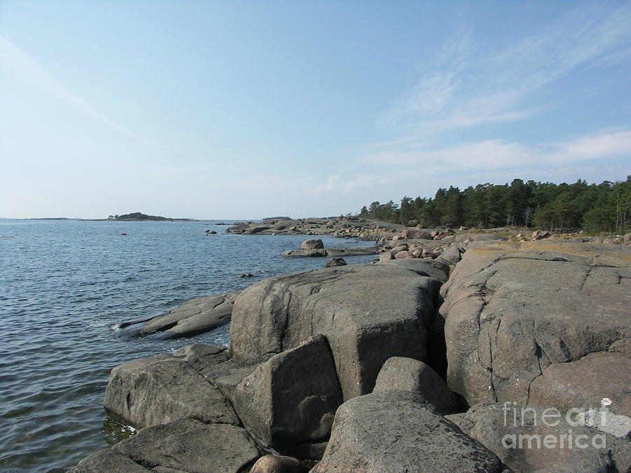 Summer Pyrography - Rocky Seashore 2 in Hamina  by Ilkka Porkka