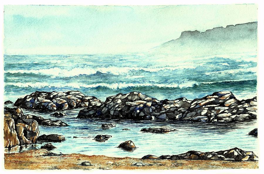 Rocky Seashore Painting by Heidi Kriel