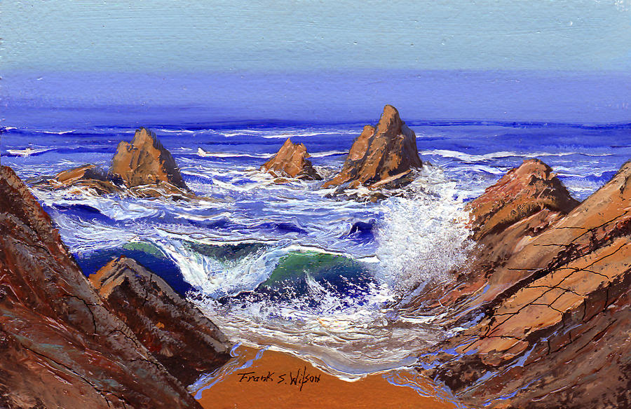 Rocky Shore Painting by Frank Wilson