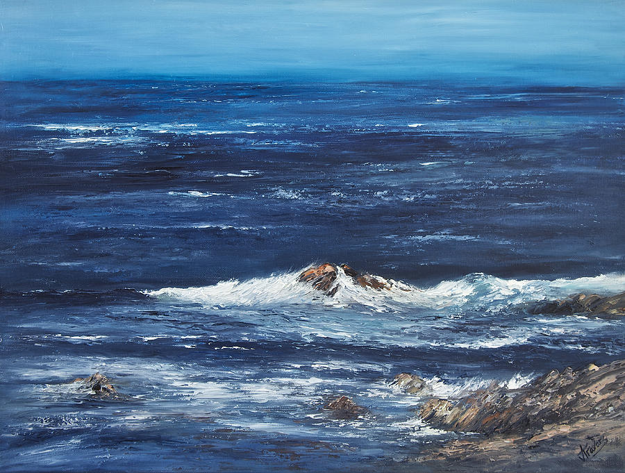 Rocky Shore Painting by Valerie Travers