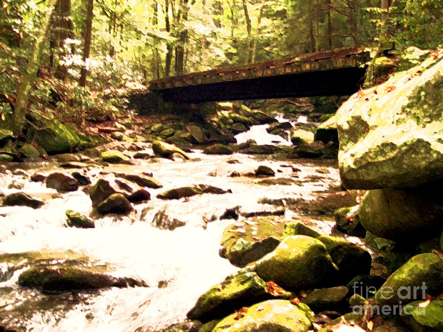 Rocky Stream With Bridge Photograph by Desiree Paquette