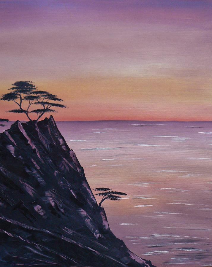 Sunset Painting - Rocky Sunset by Barbara St Jean