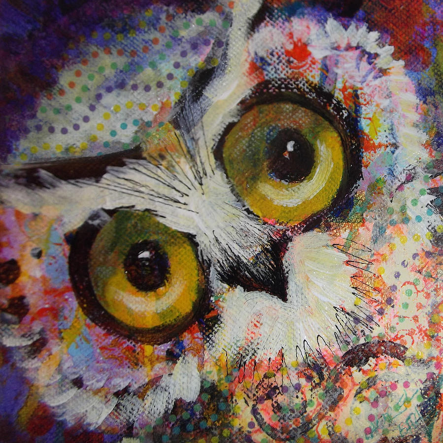 Owl Painting - Roco  by Laurel Bahe