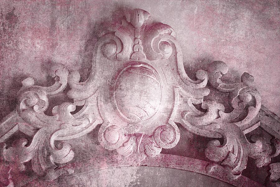 Rococo Wood Carving In Pink Photograph by Suzanne Powers