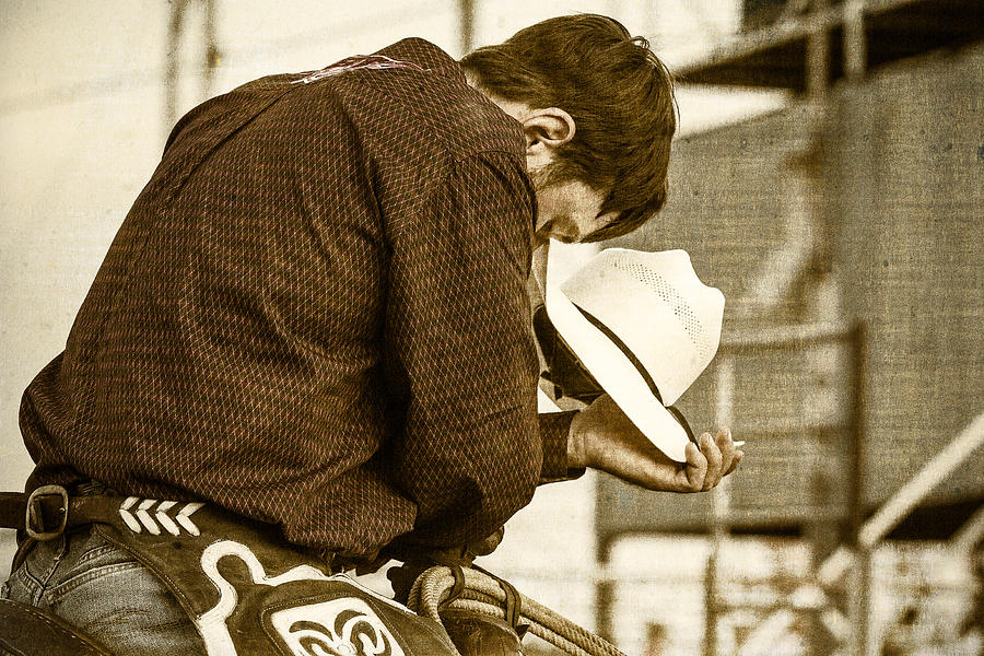 Rodeo Cowboy Prayer Photograph by Steven Bateson