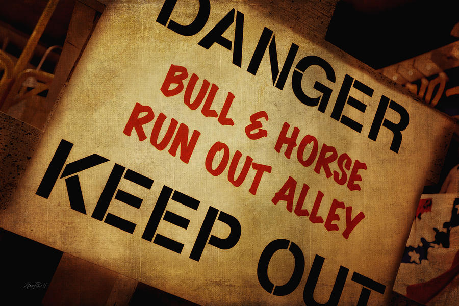 Rodeo Danger Sign  Photograph by Ann Powell