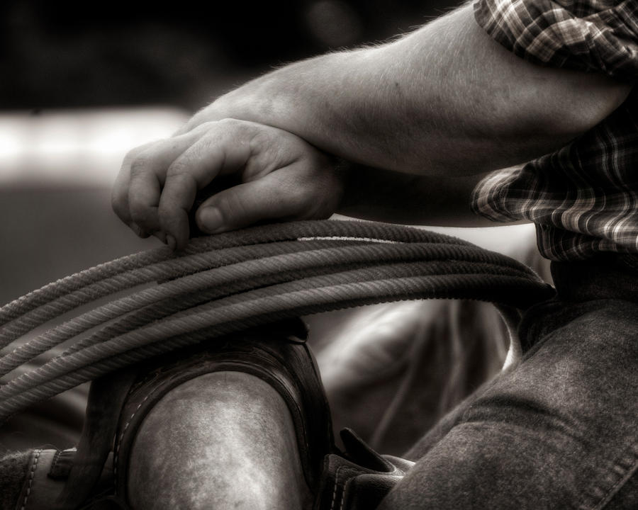 Black And White Photograph - Rodeo Hands by Greg and Chrystal Mimbs