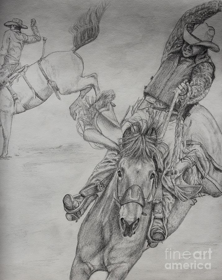 Rodeoing Drawing by Sabina Bonifazi