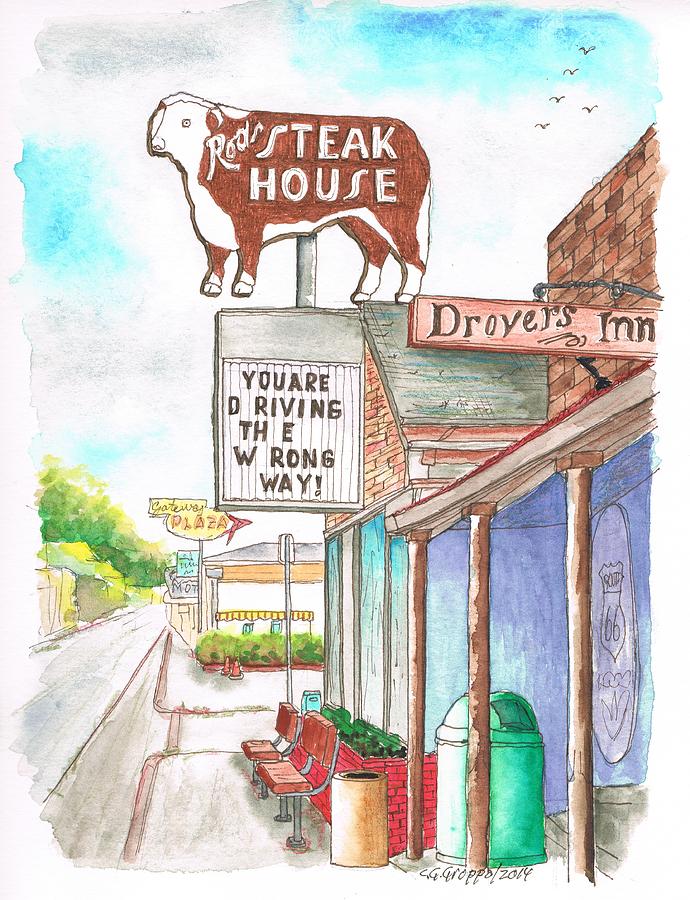 Rods Steak House In Route 66 - Williams - Arizona Painting