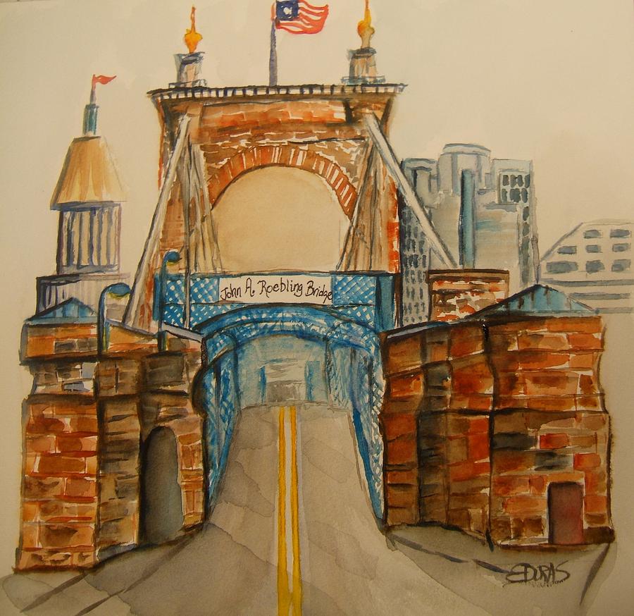 Cincinnati Painting - Roebling Bridge by Elaine Duras