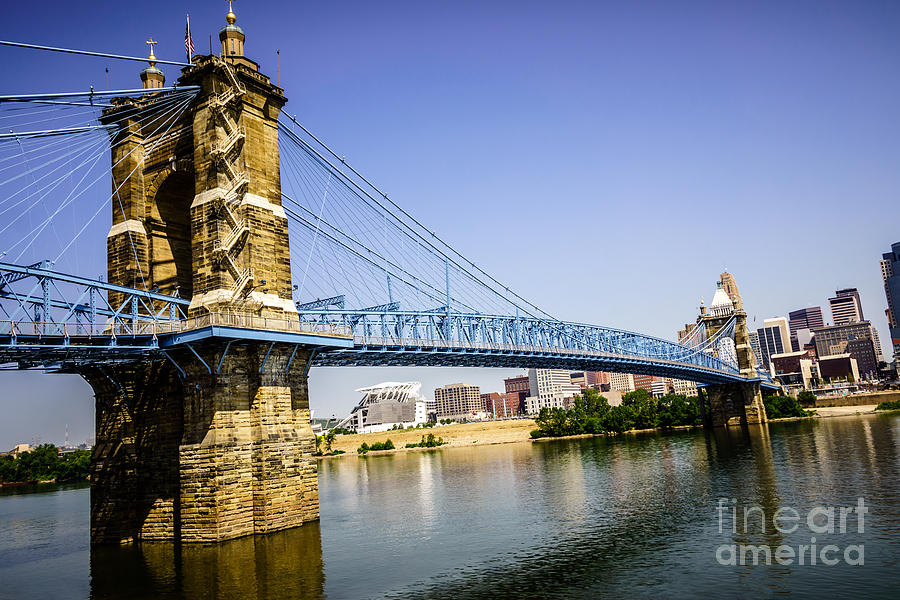 Cincinnati Photograph - Roebling Bridge in Cincinnati Ohio by Paul Velgos