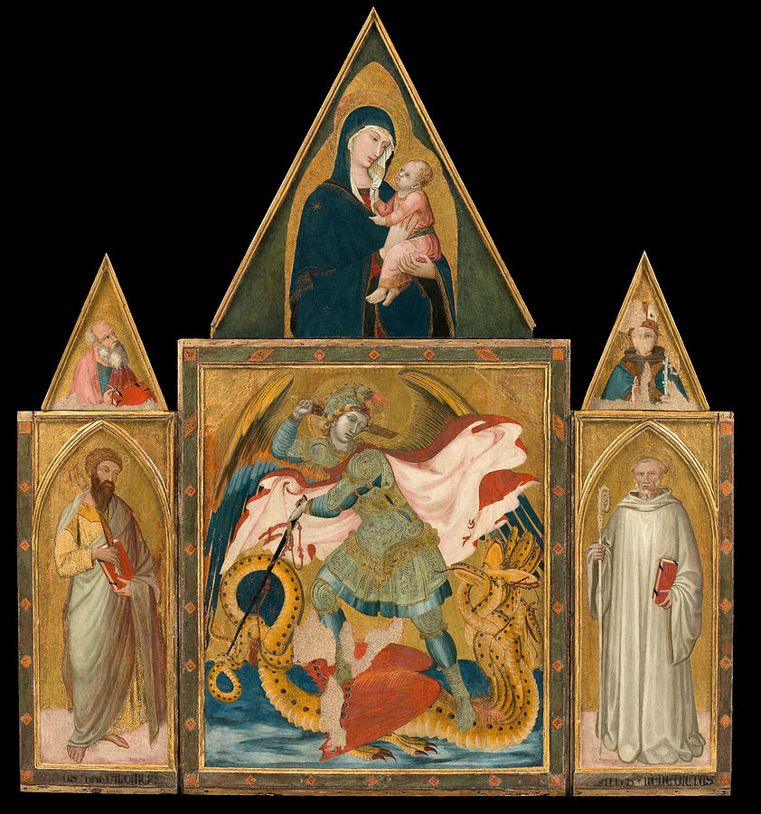 Rofeno Abbey Polyptych Painting by Ambrogio Lorenzetti