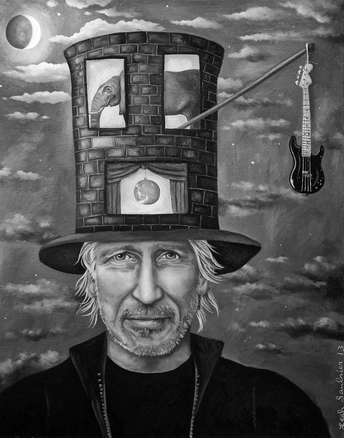 Roger Waters BW Painting by Leah Saulnier The Painting Maniac
