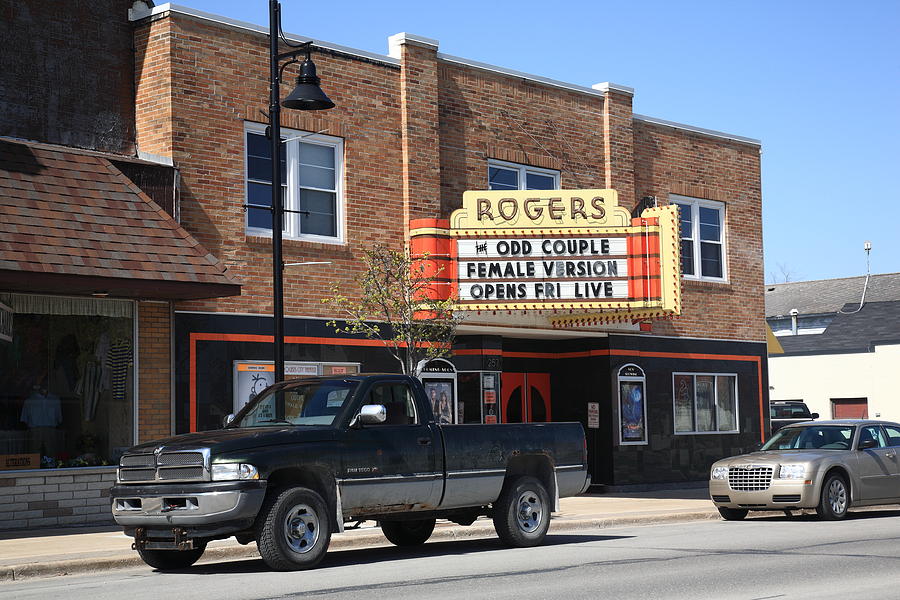 Rogers City Michigan - Theater and Pickup Photograph by Frank Romeo