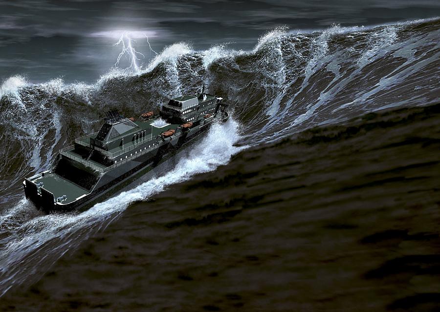 Rogue wave, artwork Photograph by Science Photo Library