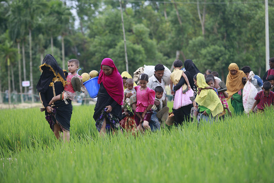 Rohingya Muslims Flee Violence In Myanmar Photograph by Suvra Kanti Das