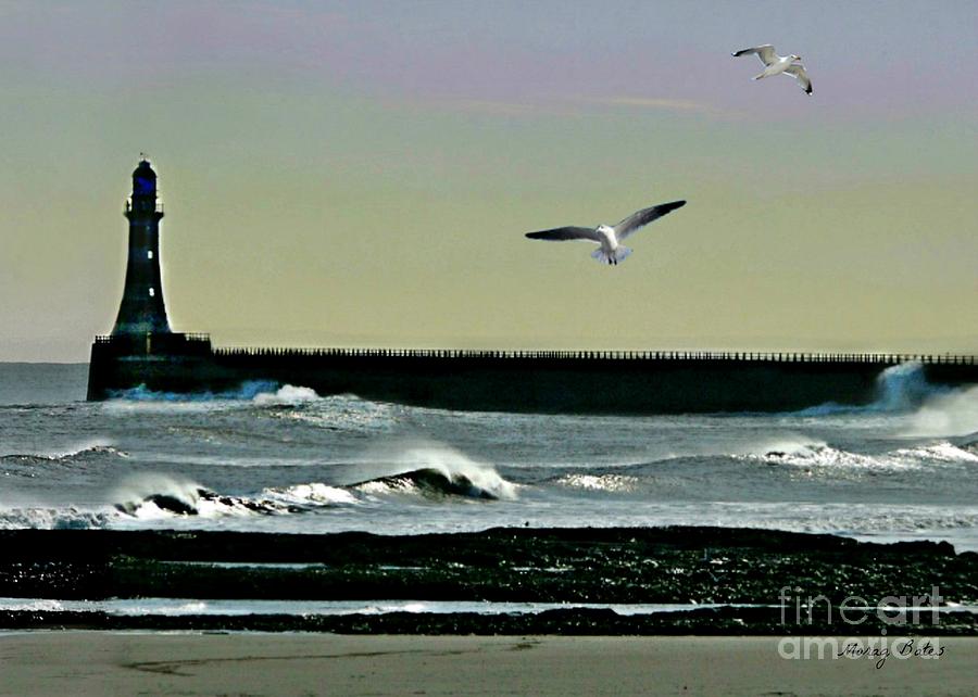 The North Sea Photograph - Roker Pier Sunderland by Morag Bates