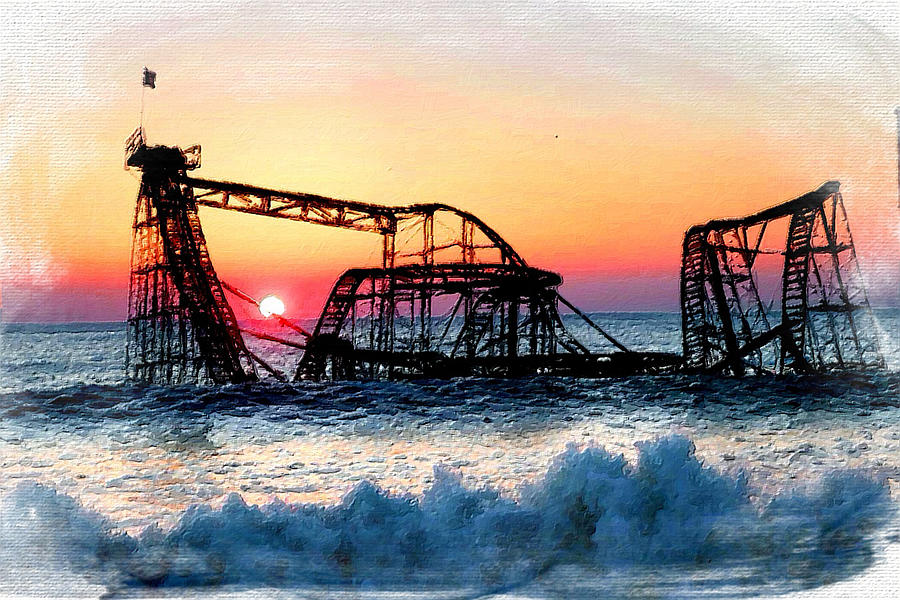 Roller Coaster After Sandy Painting by Tony Rubino