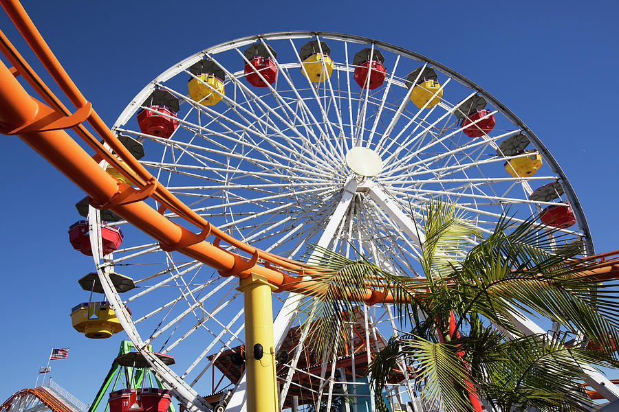 Roller Coaster And Ferris Wheel Photograph by Richard Maschmeyer