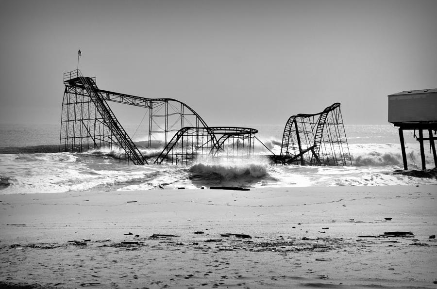 Black And White Photograph - Roller Coaster by Shannon Ruvelas